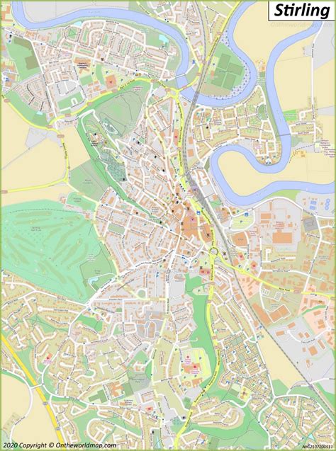 Detailed Road Map of Stirling .